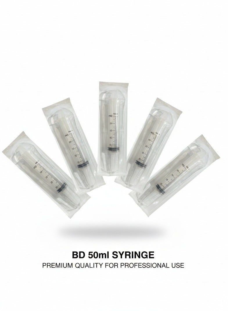 بي دي 5 قطع من سرنج التغذية BD بي دي سعة 50 مل بفتحة القسطرة – الحل المتكامل لضمان أقصى درجات الدقة، الأمان - Image 1